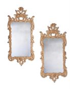 A PAIR OF GEORGE III CARVED GILTWOOD MIRROR, CIRCA 1765