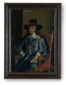 AFTER EDWARD BOWER, A HAND PAINTED REVERSE GLASS PORTRAIT OF CHARLES I, MID TO LATE 18TH CENTURY