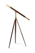 A REGENCY LACQUERED BRASS AND MAHOGANY FLOOR-STANDING TWO-INCH REFRACTING TELESCOPE