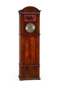 A RARE BLACK FOREST INLAID MAHOGANY ORGAN CLOCK