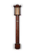 A GEORGE III MAHOGANY MERCURY STICK BAROMETER