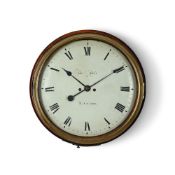 A REGENCY HOUR-STRIKING DIAL WALL TIMEPIECE WITH FOURTEEN-INCH WOODEN DIAL