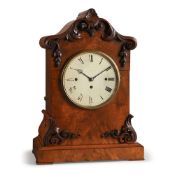 A VICTORIAN WALNUT BRACKET CLOCK