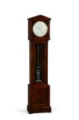 A FINE VICTORIAN FIGURED MAHOGANY LONGCASE REGULATOR