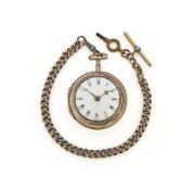 A GEORGE III SILVER PAIR-CASED VERGE POCKET WATCH