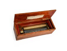 A SWISS WALNUT MUSIC BOX