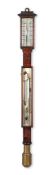 Y A VICTORIAN SCOTTISH ROSEWOOD MERCURY MARINE STICK BAROMETER WITH SYMPIESOMETER