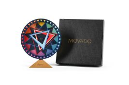 A CONTEMPORARY LIMITED EDITION GILT BRASS AND ACRYLIC ‘LOVE STAR’ DESK TIMEPIECE