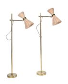 DAVID NETTO FOR SOANE BRITAIN; A PAIR OF TROUSDALE BRASS FLOOR LAMPS, SECOND HALF 20TH CENTURY