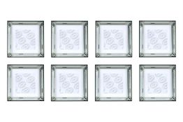 A GROUP OF EIGHT EBONISED AND BEVELL MIRRORED PICTURE FRAMES, OF RECENT MANUFACTURE