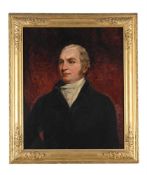 ENGLISH SCHOOL (19TH CENTURY), PORTRAIT OF GENTLEMAN IN A DARK BROWN COAT