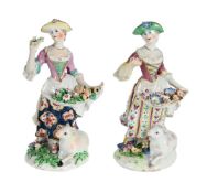 TWO BOW PORCELAIN MODELS OF SHEPHERDESSES, CIRCA 1765