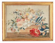 A LATE REGENCY SILKWORK EMBROIDERY PICTURE, CIRCA 1820-1840