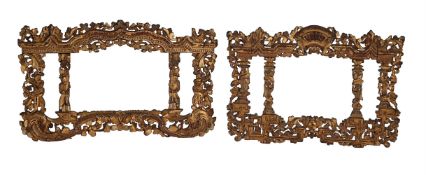 TWO SMALL GILTWOOD MIRROR FRAMES, CHINESE, CIRCA 1900
