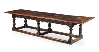 AN OAK REFECTORY TABLE, 17TH CENTURY AND LATER