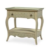 A PAINTED TWO TIER SIDETABLE, POSSIBLY SUPPLIED BY COLEFAX & FOWLER, SECOND HALF 20TH CENTURY