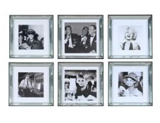 A SET OF SIX SQUARE MIRRORED PHOTO FRAMES, OF RECENT MANUFACTURE