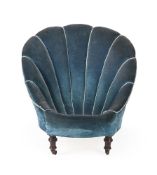 A VICTORIAN SHELL FORM 'GROTTO' LOW CHAIR, CIRCA 1880