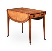 Y A GEORGE III FIGURED SATINWOOD AND KINGWOOD CROSSBANDED PEMBROKE TABLE, CIRCA 1795