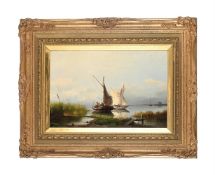 NICHOLAAS RIEGEN (DUTCH 1827-1889), BOATS SETTING SAIL