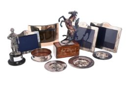 A SELECTION OF SILVER PLATED POLO RELATED ITEMS, MODERN