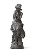 AFTER MATHURIN MOREAU (FRENCH 1822-1912), A COMPOSITE AND COLD CAST BRONZE FIGURE OF PRINTEMPS