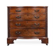 A GEORGE III MAHOGANY SERPENTINE COMMODE OR CHEST OF DRAWERS, CIRCA 1775