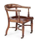 A MAHOGANY OPEN TUB CHAIR, CIRCA 1835-1840