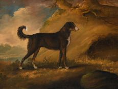 EDWIN COOPER (BRITISH 1785-1833), A LURCHER IN A LANDSCAPE