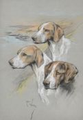 ARTHUR WARDLE (1864-1949), THREE HOUNDS