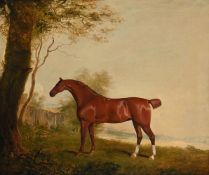 BENJAMIN MARSHALL (BRITISH 1767-1835), A BAY HUNTER IN A LANDSCAPE