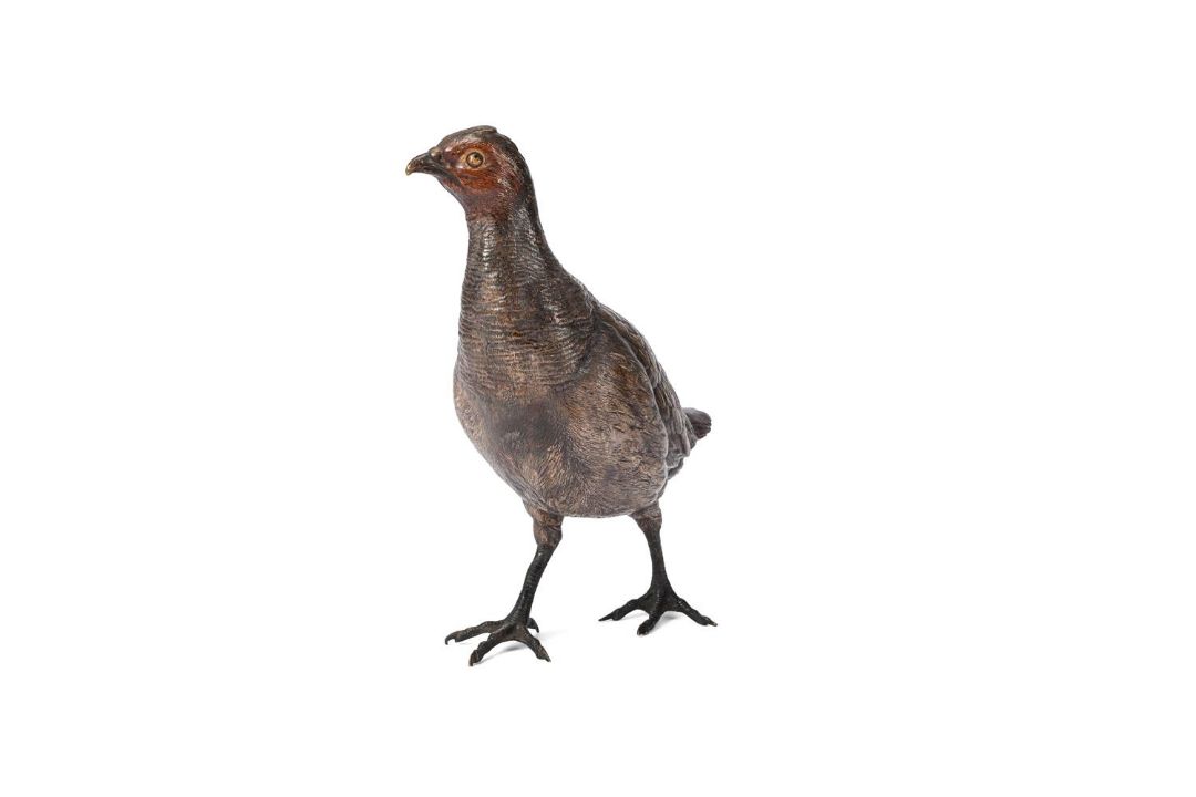 A VIENNA COLD PAINTED BRONZE PARTRIDGE BY FRANZ BERGMAN, AUSTRIAN - Image 1 of 4