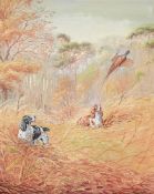 λ ERIC MEADE-KING (BRITISH 1911-1987), SPANIELS PUTTING UP PHEASANTS