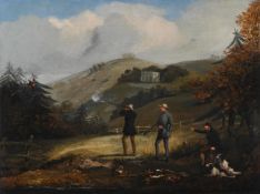 SAMUEL HENRY ALKEN (BRITISH 1810-1894), SPORTSMEN SHOOTING PHEASANT IN A LANDSCAPE