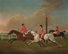 AFTER JAMES SEYMOUR, MR SEYMOUR'S SPOT BEATING MR FAUQUIER'S CINNAMON AT NEWMARK