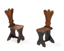GEORGE III STYLE A PAIR OF HALL CHAIRS, MID 18TH CENTURY
