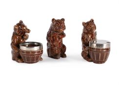 A DOULTON LAMBETH 'BEAR' CRUET SET, 1899