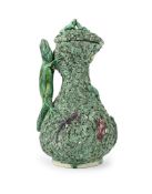 A PORTUGUESE 'CALDAS DA RAINHA' JUG WITH LID, LATE 19TH CENTURY