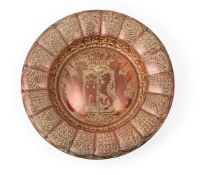 A HISPANO-MORESQUE LOBED ARMORIAL DISH, 20TH CENTURY