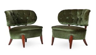 OTTO SCHULZ (SWEDISH, 1882-1970), A PAIR OF EASY CHAIRS, MID-20TH CENTURY