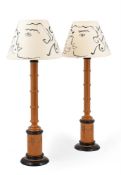 A LARGE PAIR OF SIMULATED BAMBOO TABLE LAMPS, 20TH/21ST CENTURY