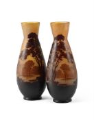 ÉMILE GALLÉ (FRENCH, 1846-1904), PAIR OF 'PAYSAGE' VASES; CIRCA 1900