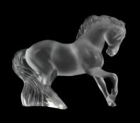 LALIQUE, 'MISTRAL' HORSE SCULPTURE; POST 1945