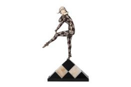 Y A. GILBERT, 'DANCE OF THE HARLEQUINADE' ART DECO SCULPTURE; CIRCA 1930