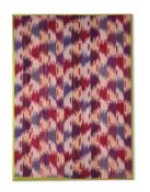 A 19TH CENTURY 'IKAT' FABRIC DECORATIVE PANEL
