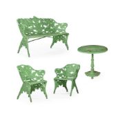 MELINS (SWEDISH, FD. 1908), A FERN AND BLACKBERRY PATTERN GARDEN BENCH, 20TH CENTURY