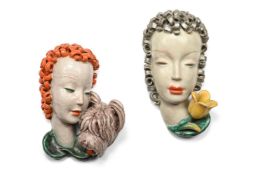 GOLDSCHEIDER (AUSTRIAN), TWO ART DECO WALL MASKS, CIRCA 1935