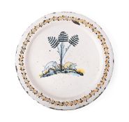 A SPANISH MAIOLICA POLYCHROME DISH, PROBABLY TALAVERA, 18TH CENTURY