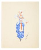 λ ERTÉ (FRENCH, 1892-1990), ‘MARTHA; II ACTE’ COSTUME DESIGN FOR GANNA WALSKA; 1926