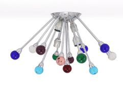 MODERN, PAIR OF SPUTNIK MOUNTED LIGHTS; SECOND HALF 20TH CENTURY